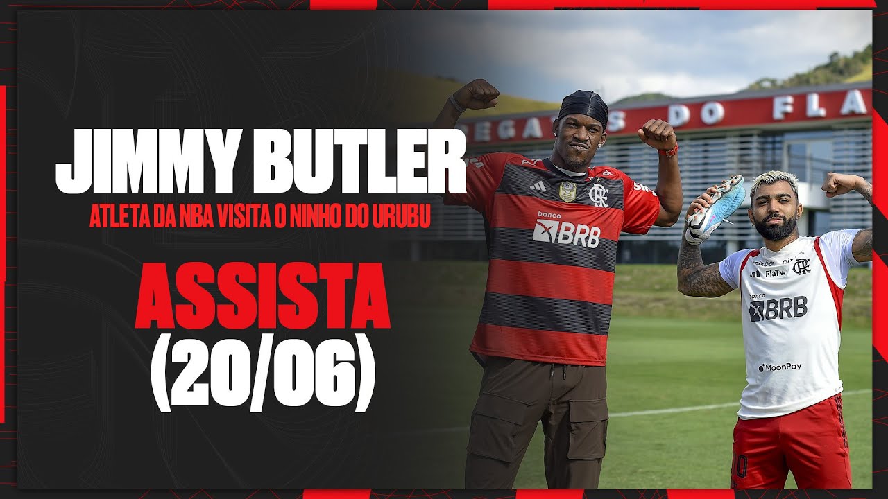 TV Fla Jimmy Butler, atleta da NBA, visita jogadores no Ninho