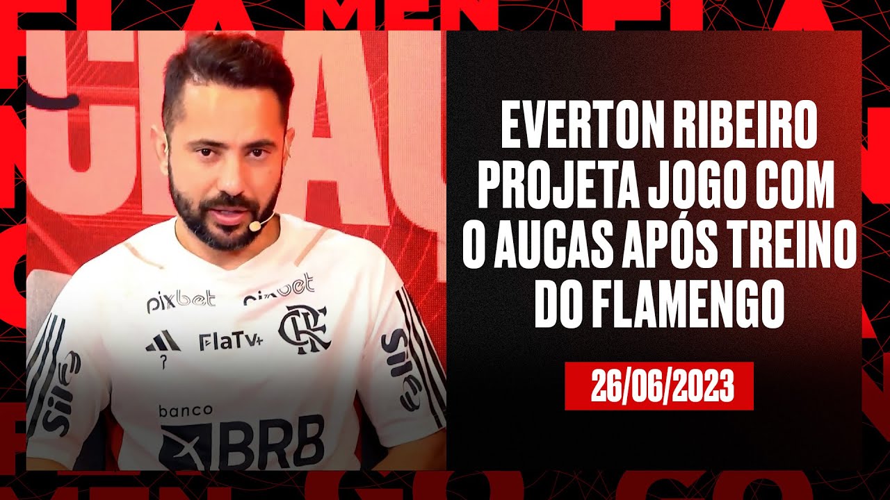 TV Fla Everton Ribeiro projeta jogo com o Aucas após treino do Flamengo