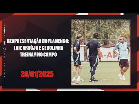 Reapresentação do Flamengo: Luiz Araújo e Cebolinha treinam no campo