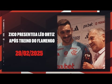 Zico presenteia Léo Ortiz após treino do Flamengo