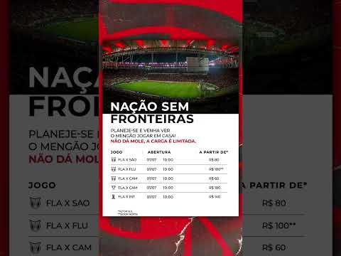 SUA CHANCE DE COMPRAR INGRESSOS ANTECIPADOS PROS JOGOS DO MENGÃO! ❤️🖤